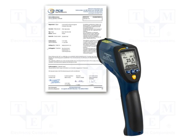Infrared thermometer; LCD 2"; -50÷1200°C; Accur.(IR): ±3°C