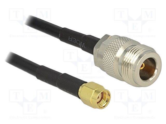 Cable; 3m; N male,RP-SMA male; black; Øcable: 4.95mm; 50Ω