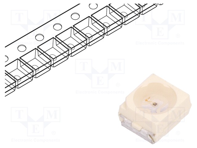 LED; SMD; 3528,PLCC2; yellow; 28÷75mcd; 3.5x2.8x1.75mm; 60°; 2÷2.6V