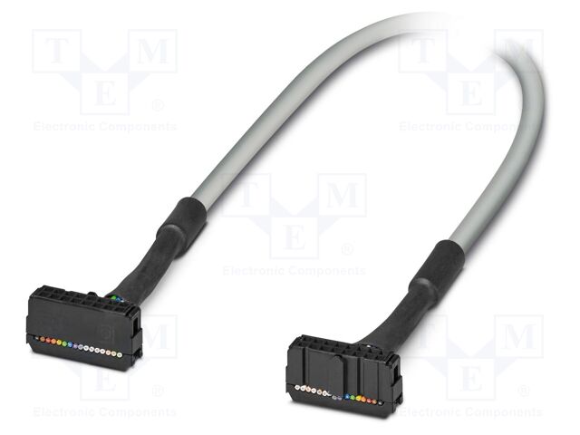 Ribbon cable with IDC connectors; IDC/FLK 16pin,both sides