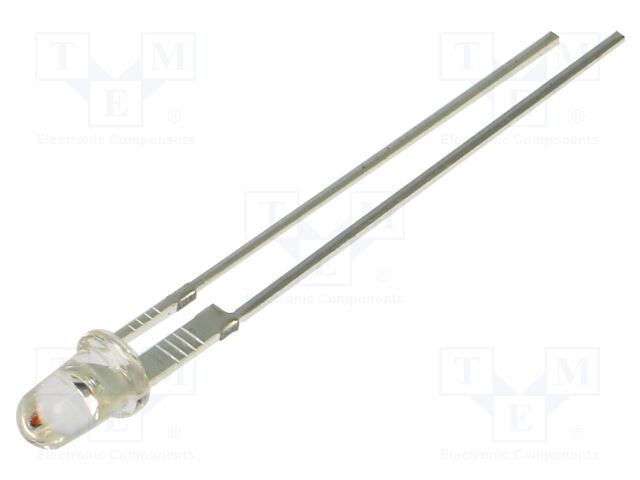 LED; amber; 3mm; 100000mcd; 15°; Front: convex; 2.3÷2.8VDC; -30÷85°C