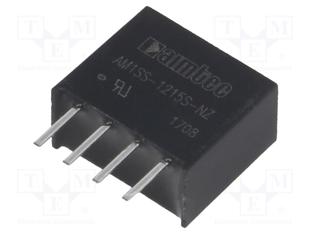 Converter: DC/DC; 1W; Uin: 10.8÷13.2V; 15VDC; Iout: 67mA; SIP4; 1.2g