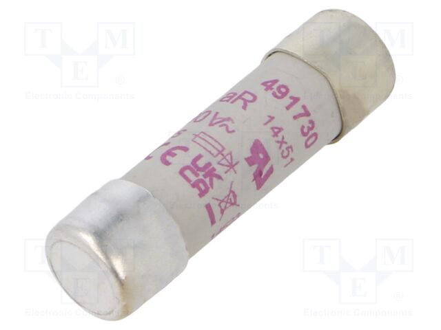 Fuse: fuse; aR; 8A; 690VAC; 700VDC; ceramic,cylindrical,industrial