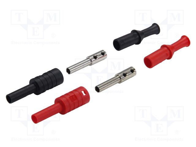 Connector: 4mm banana; socket; 36A; black,red; nickel plated