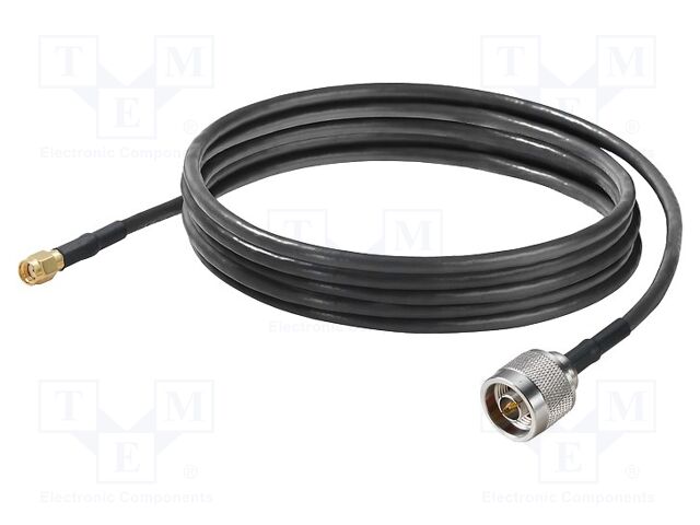 Cable; 5m; N male,RP-SMA male; PVC; black; 6GHz; -40÷85°C