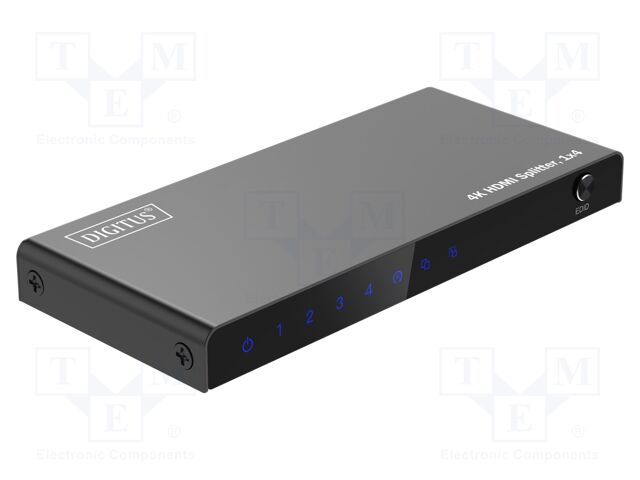 Splitter; HDMI 2.0; black; Input: HDMI socket,USB B micro socket