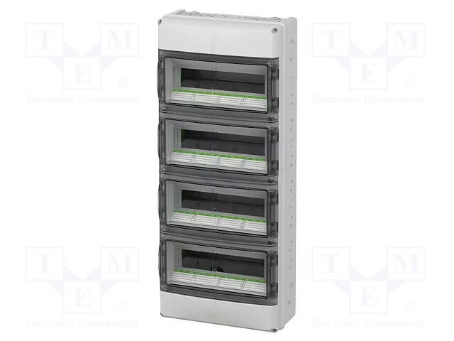 Enclosure: for modular components; IP65; grey; No.of mod: 56; IK08