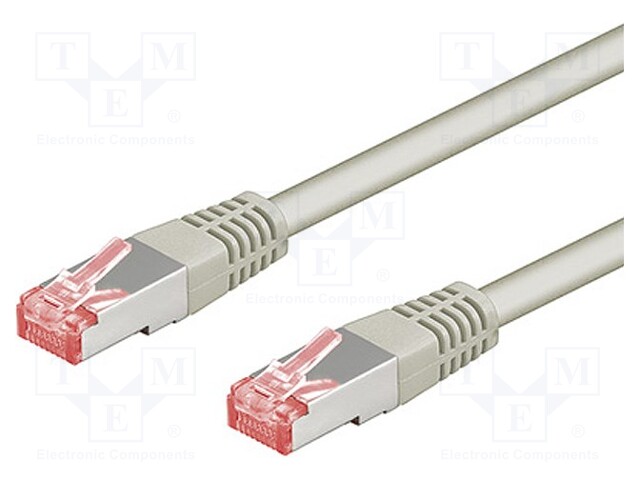 Patch cord; S/FTP; 6a; stranded; Cu; LSZH; grey; 2m; halogen free