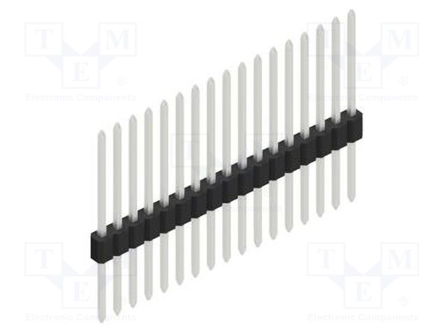 Connector: pin strips; pin header; male; PIN: 17; 1.27mm; THT; 1x17