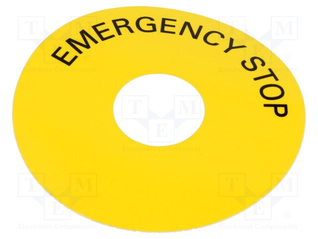 EMERGENCY STOP LEGEND, YELLOW, SWITCH