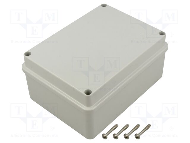 Enclosure: junction box; wall mount; plastic; grey