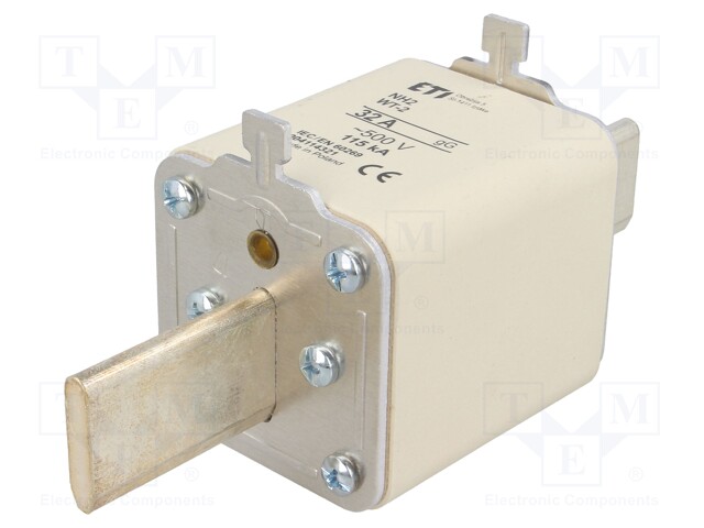 Fuse: fuse; gG; 32A; 500VAC; ceramic,industrial; NH2; WT-NH