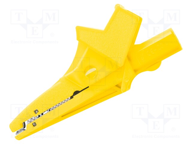 Crocodile clip; 36A; yellow; Grip capac: max.32mm; 1kV