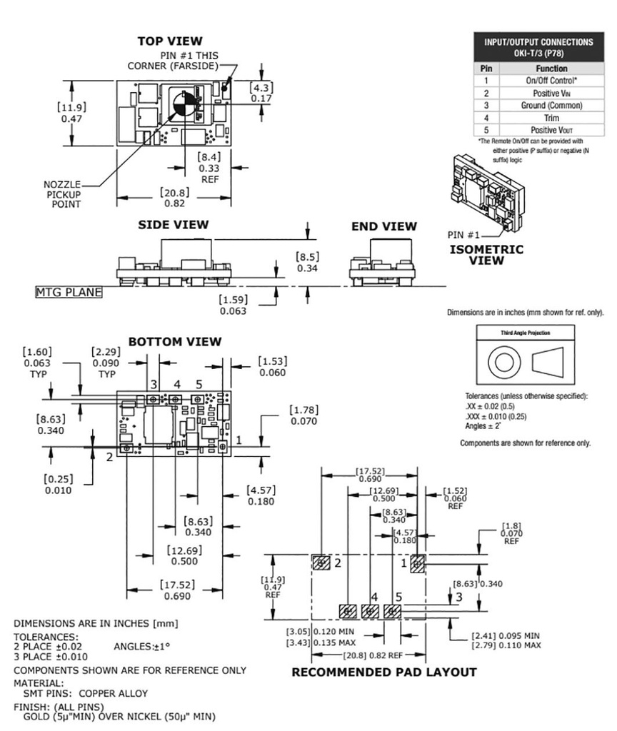 Converter: DC/DC; 15W; Uin: 16÷40V; Uout: 750mVDC÷5.5VDC; Iout: 3A