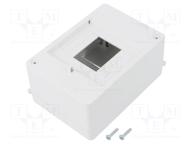 Enclosure: for modular components; IP20; white; No.of mod: 4; 400V