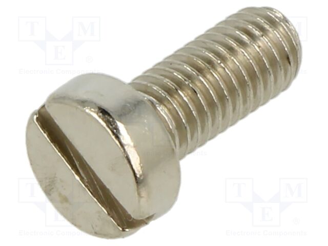 Screw; M5x12; Head: cheese head; slotted; 1.2mm; brass; nickel