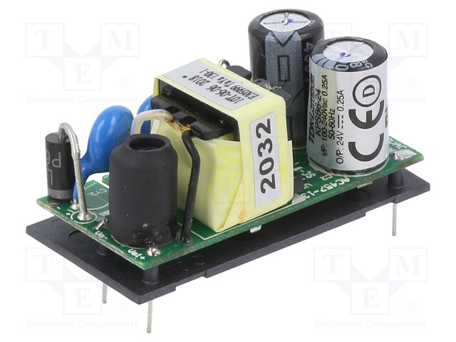 Converter: AC/DC; 6W; 90÷264VAC; Uout: 24VDC; Iout: 250mA; 83%