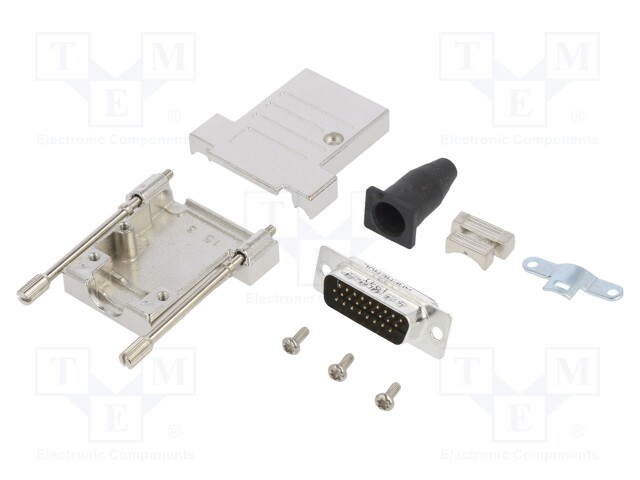 D-Sub HD; PIN: 26; male; shielded,with strain relief; straight