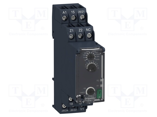 Timer; 0,05s÷300h; DPDT; 250VAC/8A; 24÷240VAC; 24÷240VDC; DIN; IP20