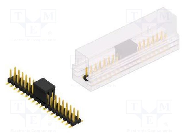 Connector: pin strips; pin header; male; PIN: 36; 2.54mm; SMT; 2x18