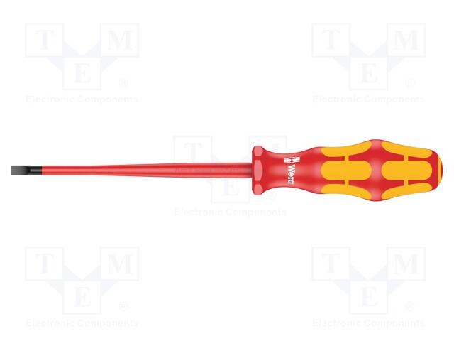 Screwdriver; insulated,slim; slot; 5,5x1,0mm; Blade length: 125mm