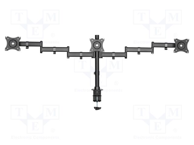 Holder; table edge; 8kg; 27"; black; Arm len: 665mm; monitor x3