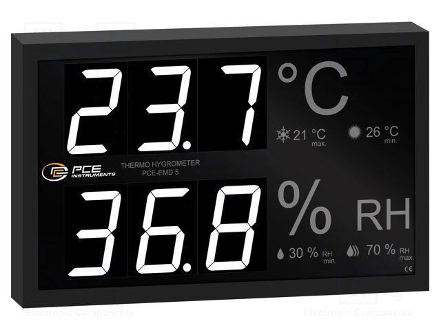 Thermo-hygrometer; Non-contact temp.range: 0÷50°C; 0÷99.9%RH