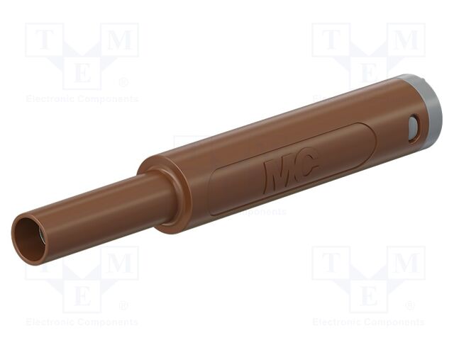 Connector: 4mm banana; socket; 32A; 1kV; brown; nickel plated