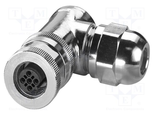 Connector: M12; plug; PIN: 5; 48V; angled; IP67; screw terminal; 4A