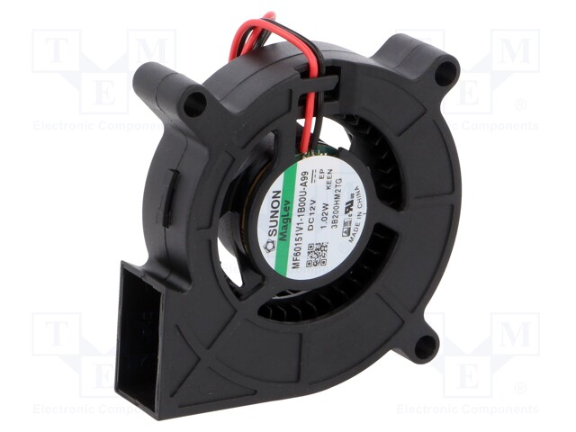 Fan: DC; blower; 12VDC; 60x60x15mm; 9.68m3/h; 32.8dBA; Vapo; 4000rpm