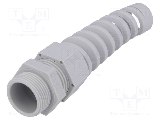Cable gland; with strain relief; PG16; IP68; Mat: polyamide; grey