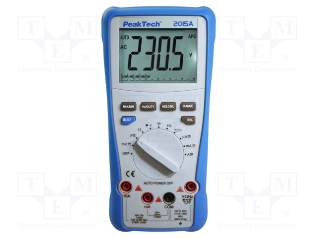 Digital multimeter; VDC: 40mV,400mV,4V,40V,400V,1kV; -20÷1000°C