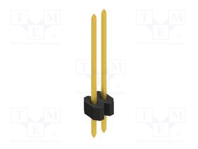 Connector: pin strips; pin header; male; PIN: 2; 1.27mm; THT; 1x2