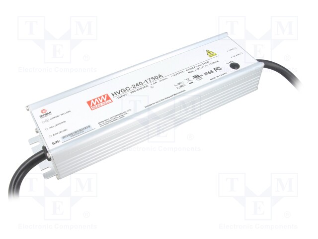 Power supply: switched-mode; LED; 240W; 68.5÷137.1VDC; 875÷1750mA