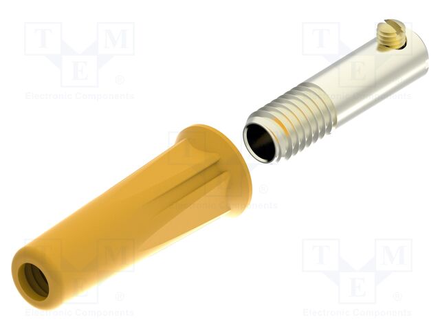 Connector: 4mm banana; socket; 36A; 30VAC; 60VDC; yellow; insulated