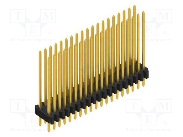 Connector: pin strips; pin header; male; PIN: 38; 1.27mm; THT; 2x19