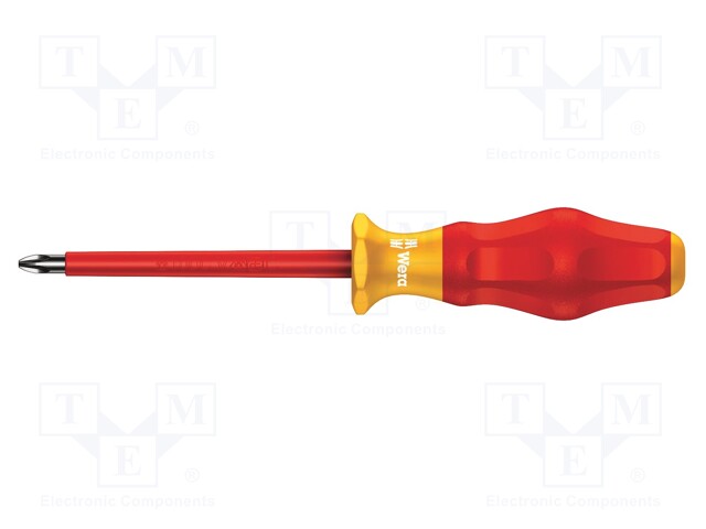 Screwdriver; insulated; Pozidriv®; PZ2; Blade length: 100mm; 1kVAC