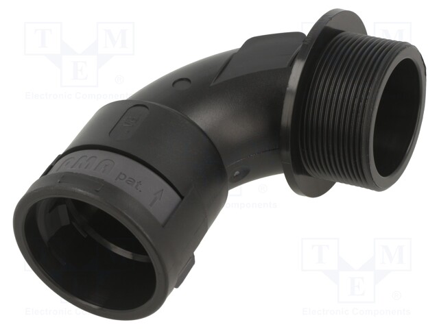 90° angled connector; Thread: metric,outside; ØBraid : 29mm