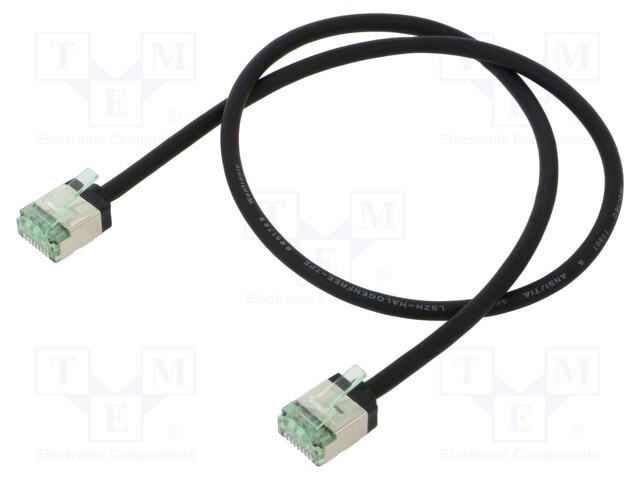 Patch cord; U/FTP; Cat 8.1; stranded; Cu; LSZH; black; 0.5m; 32AWG