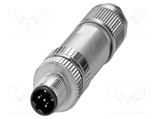 Connector: M12; plug; PIN: 5; 48V; straight; IP65; push-lock; B code