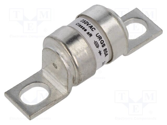 Fuse: fuse; aR; 80A; 250VAC; ceramic,industrial; 17x27mm