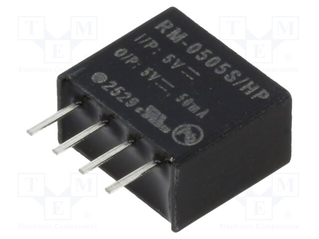 Converter: DC/DC; 0.25W; Uin: 4.5÷5.5V; Uout: 5VDC; Iout: 50mA; SIP4