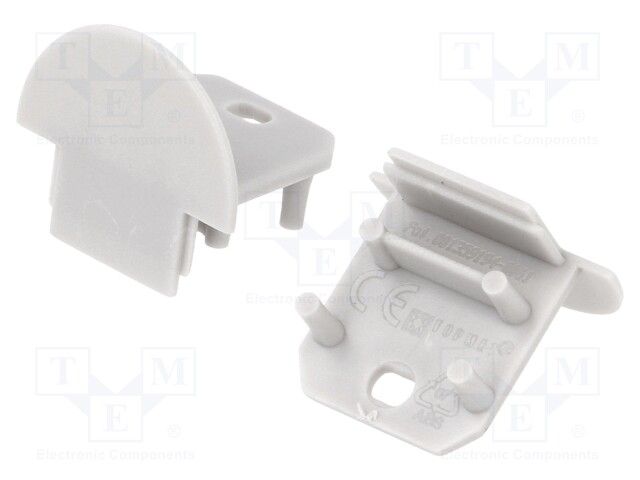 Cap for LED profiles; grey; ABS; Application: DEEP10