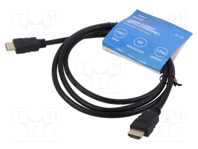 Cable; HDMI 1.4; HDMI plug,both sides; Len: 1.5m; black; 30AWG