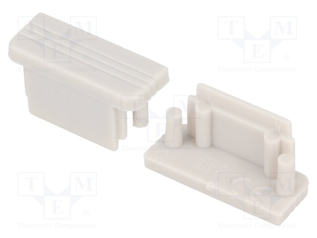 Cap for LED profiles; grey; ABS; Application: SURFACE10