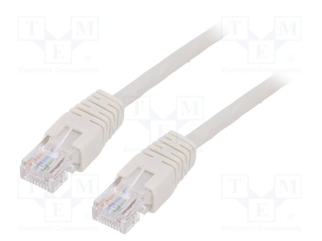 Patch cord; U/UTP; 5e; stranded; CCA; PVC; grey; Len: 0.5m; 26AWG