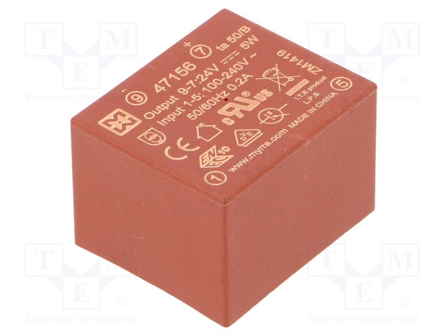 Converter: AC/DC; 5W; Uout: 24VDC; Iout: 220mA; 79%; Mounting: PCB