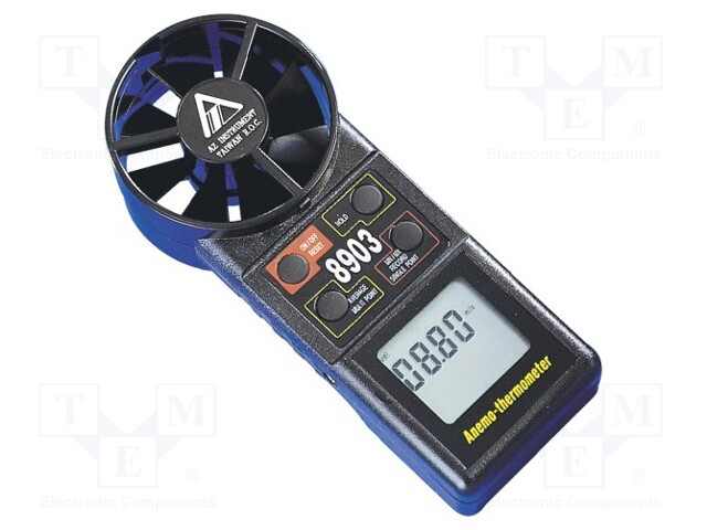 Thermoanemometer; LCD (9999); 0,4÷30m/s; -10÷50°C