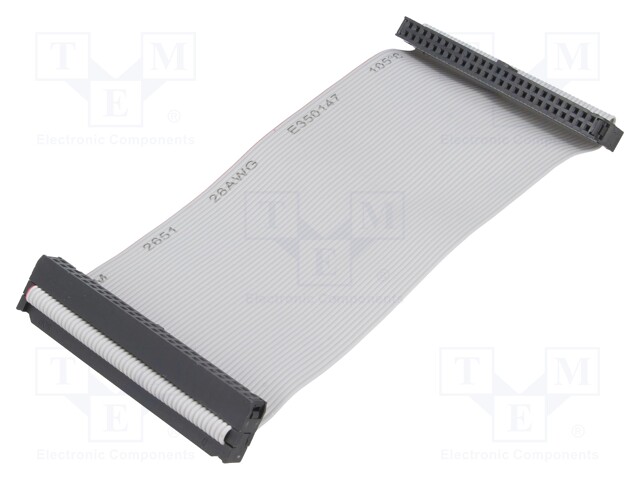 Ribbon cable with IDC connectors; 50x28AWG; Cable ph: 1.27mm