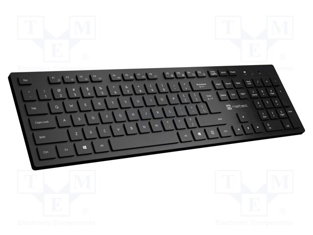 Keyboard; HERRING; black; USB A plug; wireless,slim,US layout